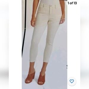 Nine West Gramercy Crop Women's Stretch Jeans Off White 16